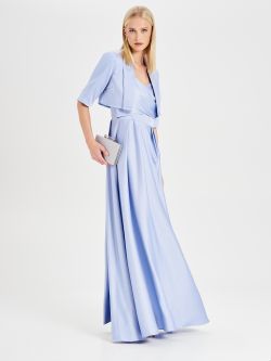 Rinascimento atelier Light Blue Satin Shrug in_i7