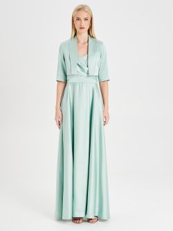 Rinascimento atelier Sage Green Satin Shrug det_1