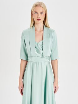 Rinascimento atelier Sage Green Satin Shrug det_3