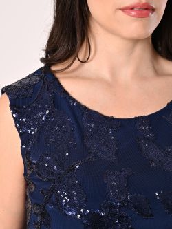 Curvy-Top mit Pailletten in Blau in_i5