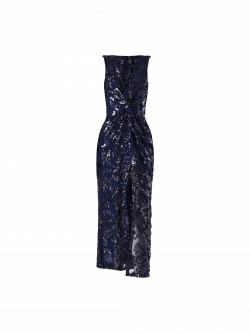 Langes Paillettenkleid in Blau det_4