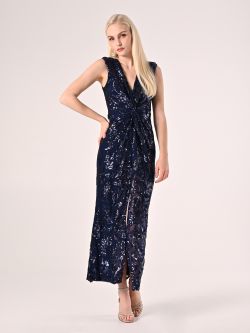 Langes Paillettenkleid in Blau in_i7