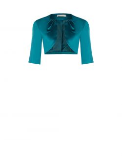 Bolero in Grün aus strukturiertem Satin det_4