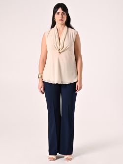 Jewelled Curvy Beige Blouse det_1