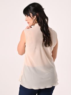 Jewelled Curvy Beige Blouse det_3
