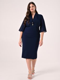 Curvy Blue Dress with Jewel Detail in_i7