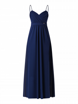 Abito taglio Impero  in Georgette Blu det_4