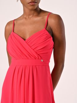 Robe coupe empire en crêpe georgette fuchsia in_i5