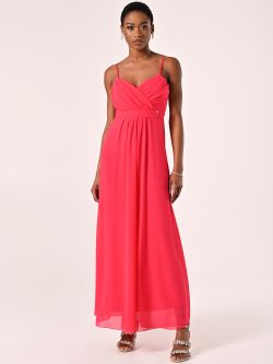 Robe coupe empire en crêpe georgette fuchsia in_i7