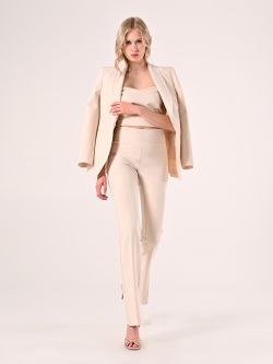 Pantaloni Beige con Strass in_i4