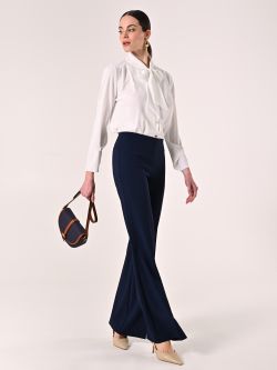 Pantaloni Palazzo in Tessuto Tecnico Blu sp_e1