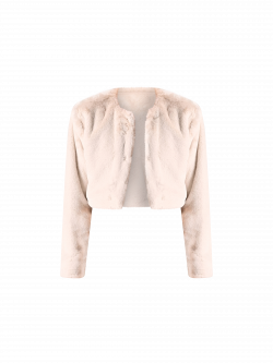 Kurze Jacke mit Pelzeffekt in Weiß det_4