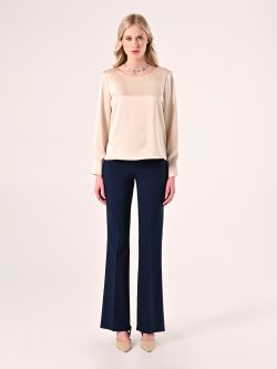 Bluse in Beige aus Satin det_1