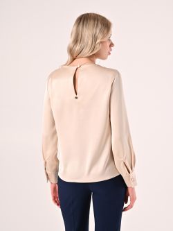 Bluse in Beige aus Satin det_3
