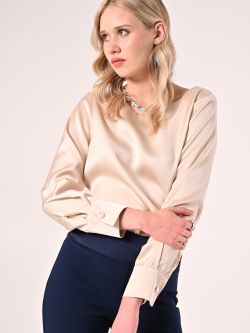 Bluse in Beige aus Satin in_i7