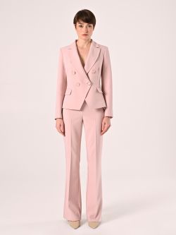 Pale Pink Double-breasted Jacket in Technical Fabric det_1