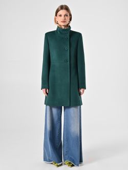Royal Green Coat with Stand-Up Collar det_1
