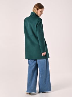 Royal Green Coat with Stand-Up Collar det_3