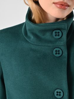 Royal Green Coat with Stand-Up Collar in_i5
