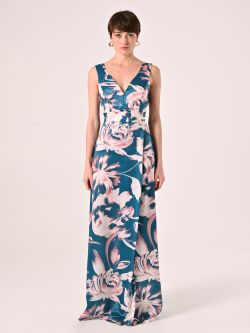 Robe longue imprimé fleuri det_1