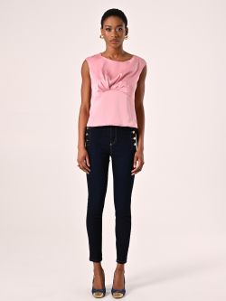 Top vieux rose en satin det_1