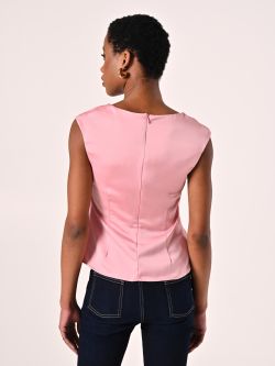 Top vieux rose en satin det_3
