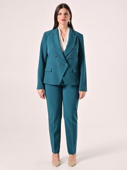 Chaqueta Curvy cruzada verde real det_1