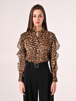 Bluse mit Animal-Print und Rüschen det_2