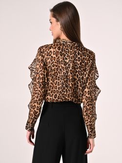 Bluse mit Animal-Print und Rüschen det_3