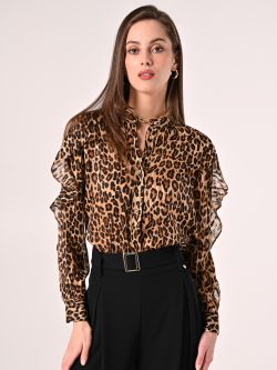 Bluse mit Animal-Print und Rüschen in_i7