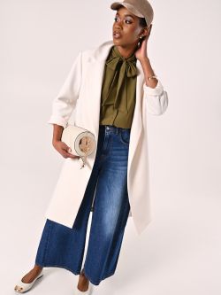 Cappotto Bianco in Doppio Crepe in_i4