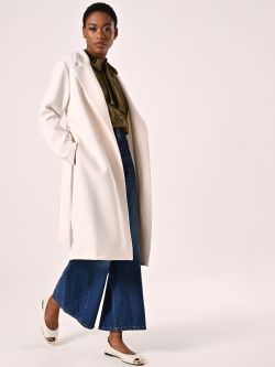 Cappotto Bianco in Doppio Crepe in_i7