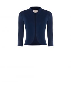 Kurze Jacke mit abgerundeten Kanten in Blau det_4