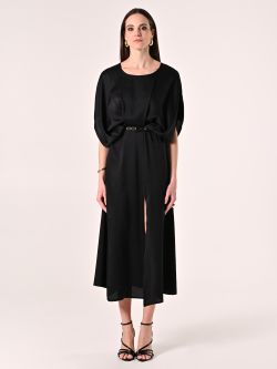 Abito Nero con Maniche Kimono det_1