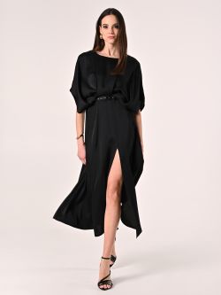 Abito Nero con Maniche Kimono in_i7