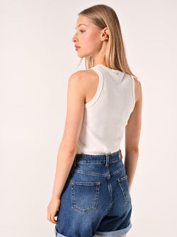Débardeur côtelé blanc à strass det_3