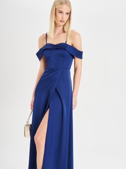 Rinascimento atelier Blue Off-the-shoulder Dress in_i7