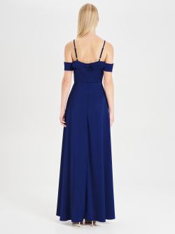 Navy Blue Rinascimento atelier Off-the-shoulder Dress det_3