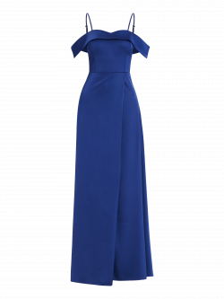 Robe Rinascimento atelier bleu marine épaules dénudées det_4