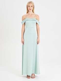 Sage Green Rinascimento atelier off-the-shoulder dress det_1