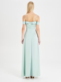 Sage Green Rinascimento atelier off-the-shoulder dress det_3