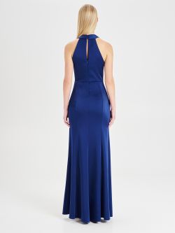 Rinascimento Atelier Blue Halterneck Dress det_3