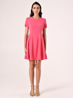 Short Flared Dress in Camelia Pink det_1