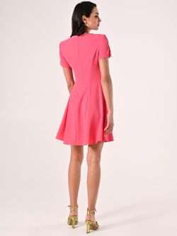 Short Flared Dress in Camelia Pink det_3
