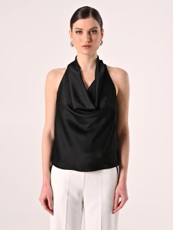 Top noir en satin det_2