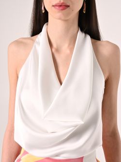 Weißes Top aus Satin in_i5