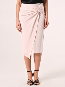 Beige Pencil Skirt with Knot det_2
