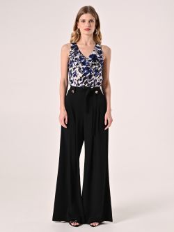 Pantalon fluide noir en tissu det_1