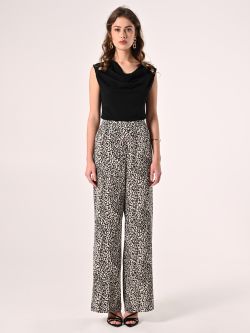 Hose mit Animal-Print und geradem Bein det_1