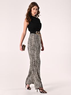 Hose mit Animal-Print und geradem Bein sp_e1